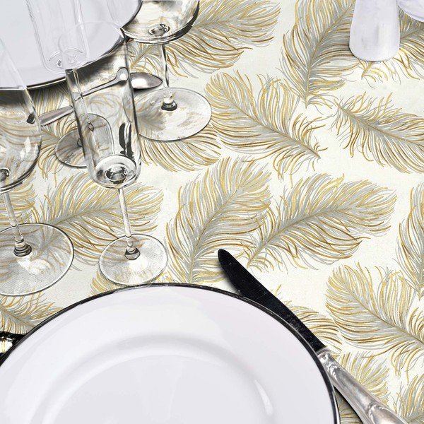 Povoščen namizni prt 140x240 cm Plumina – douceur d'intérieur-image-1