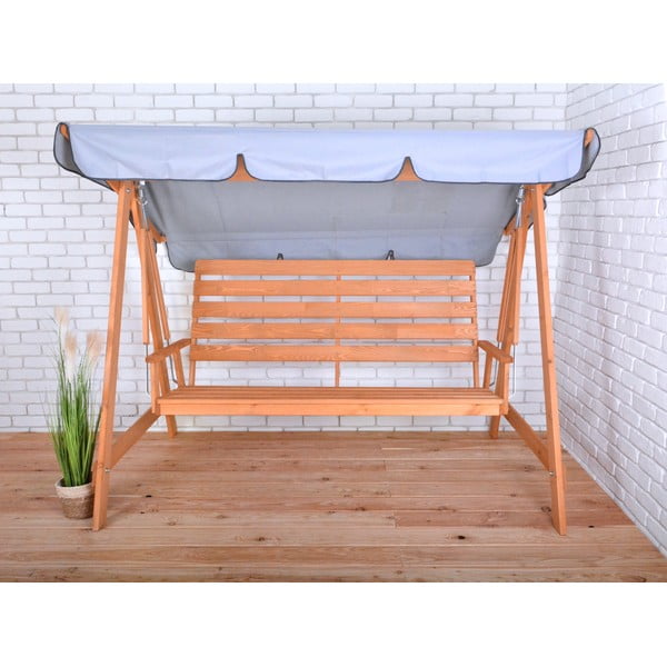 Siva lesena vrtna gugalnica Sylva - Rojaplast-image-1