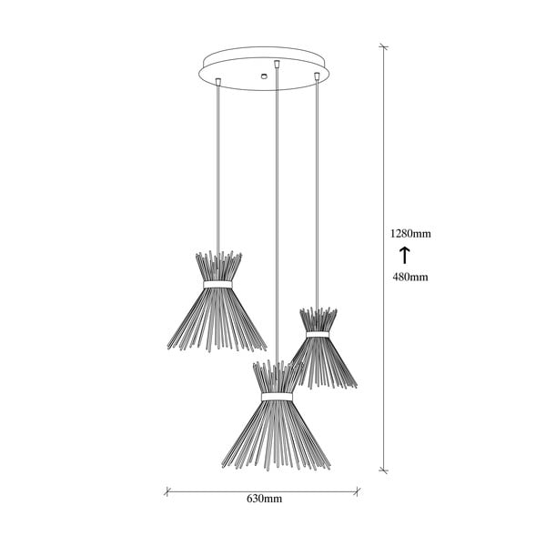 Črna viseča svetilka s kovinskim senčilom ø 63 cm Kirpi – Opviq lights-image-3