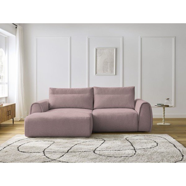 Svetlo rožnata kotna sedežna garnitura Aden – Bobochic Paris-image-1