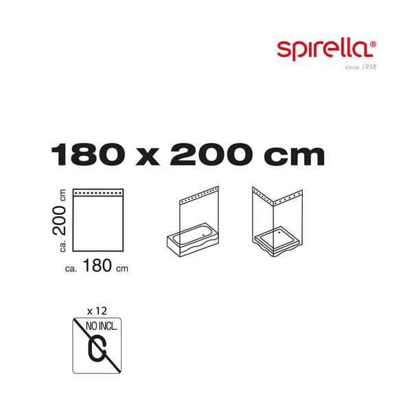 Zavesa za tuš 180x200 cm Primo – Spirella-image-2