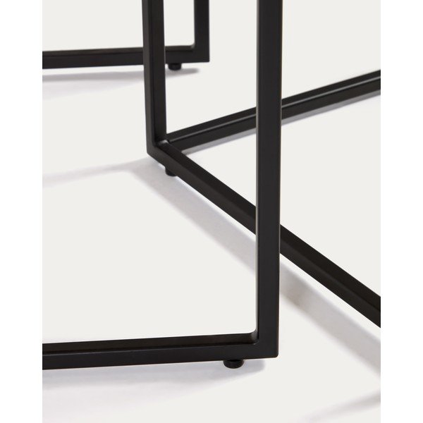 Stranske mizice v kompletu 2 ks z mizno ploščo v orehovem dekorju 45x45 cm Yoana – Kave Home-image-3