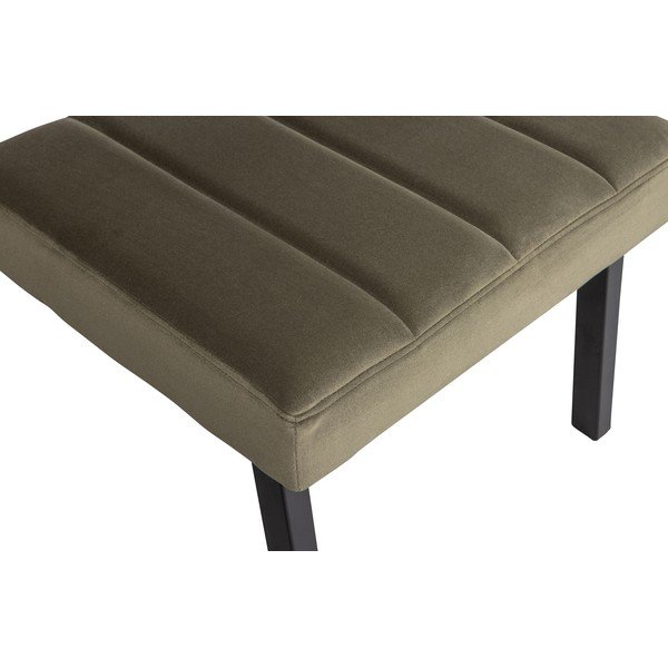 Kaki zelen fotelj z žametnim oblazinjenjem WOOOD Kaja-image-1