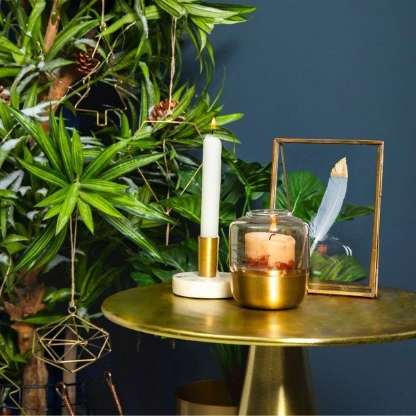 Aluminijasta okrogla stranska mizica ø 39 cm Rhet – Kave Home-image-2