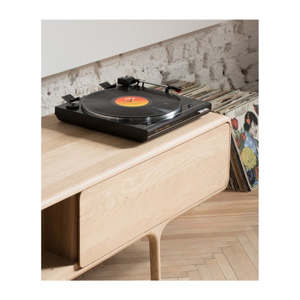 TV komoda iz masivnega hrasta z 2 predaloma Gazzda Fawn-image-1