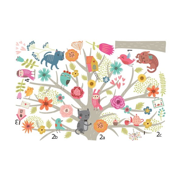 Komplet otroških stenskih nalepk Ambiance Skandinavian Tree-image-1