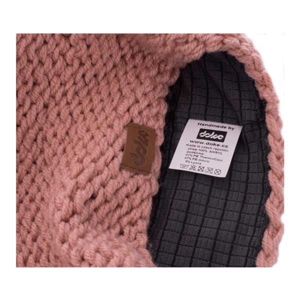 Roza ročno pletena kapa DOKE Peach-image-3