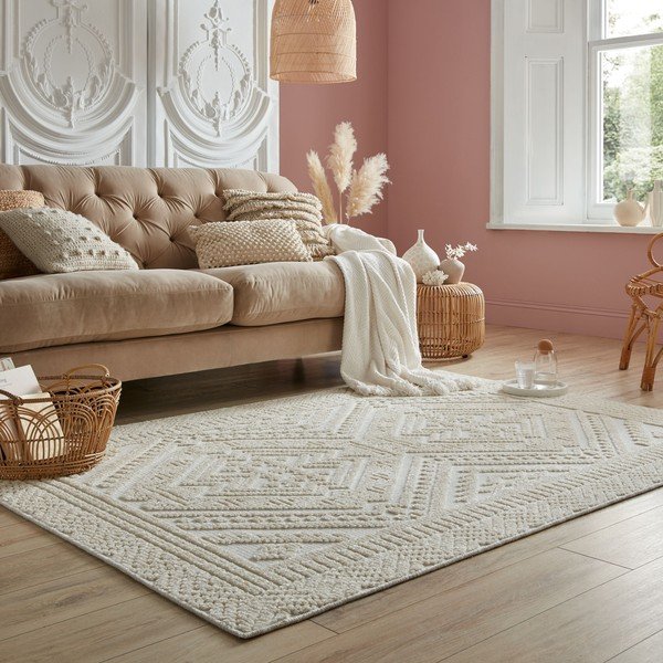 Kremno bela pralna preproga iz šenila 80x160 cm Jaipur – Flair Rugs-image-1