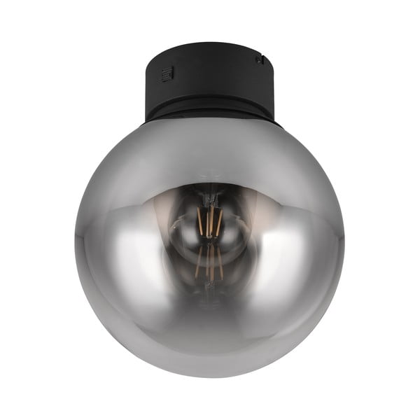 Črna LED stropna svetilka s steklenim senčilom ø 30 cm Cipallone – CINQUE-image-1