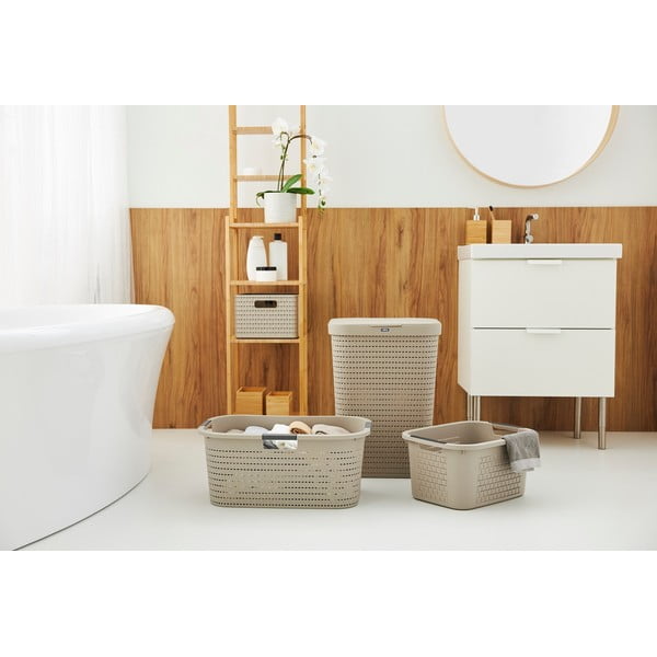 Bež plastični koš za perilo 55 l Country - Rotho-image-2