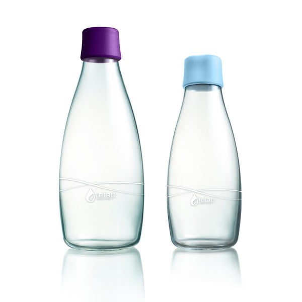 Komplet dveh steklenic ReTap - vijolična in modra