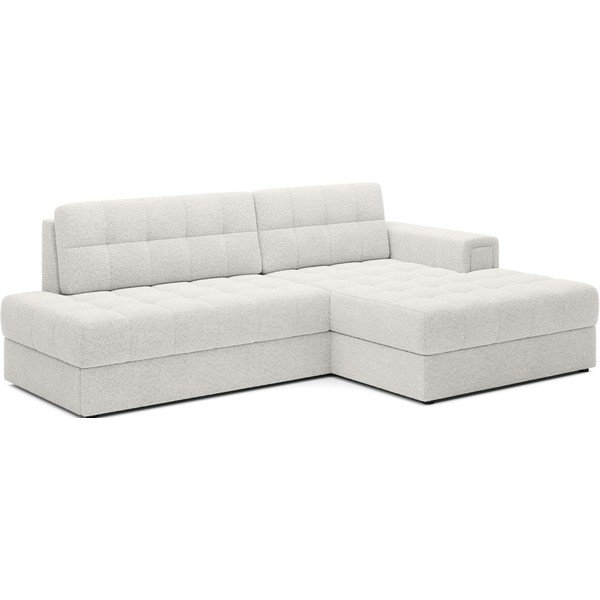 Kremno bela raztegljiva kotna sedežna garnitura iz tkanine bouclé (desni kot/z ležalnikom) Blezalt – ELTAP-image-2