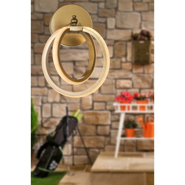 Kovinska LED stenska svetilka v bronasti barvi Sezen – Squid Lighting-image-1
