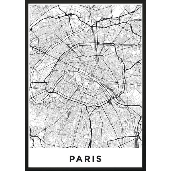 Stenski plakat v okvirju MAP/PARIS/NO2, 40 x 50 cm