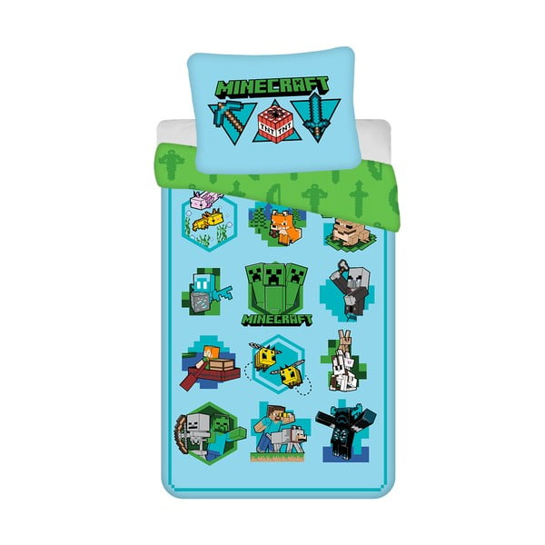 Enojna bombažna otroška posteljnina 140x200 cm Minecraft – Jerry Fabrics