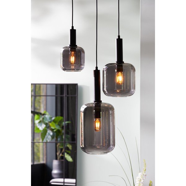 Siva stropna svetilka s steklenim senčnikom ø 16 cm Lekar - Light & Living-image-1