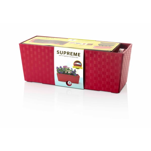 Rdeč samozalivalno korito za rože Flower Lover Supreme, dolžina 50 cm-image-1
