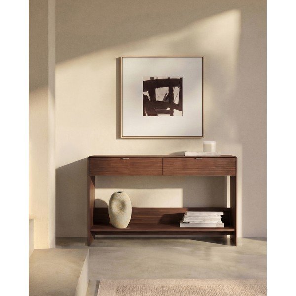Komoda v orehovem dekorju v temni naravni barvi 120x81x35 cm Norlen – Kave Home-image-2