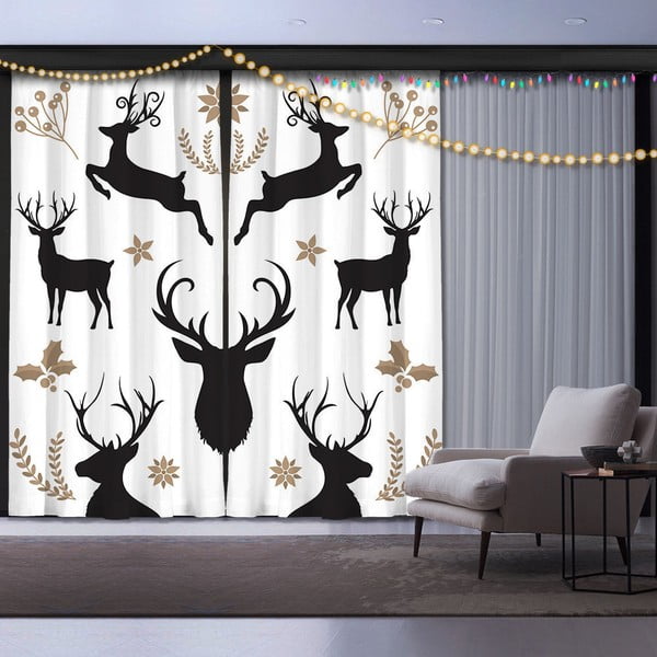 Komplet 2 zaves z božičnim motivom Cipcici, 260 x 140 cm