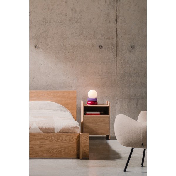 Nočna omarica v hrastovem dekorju s policami v naravni barvi Toopt – noo.ma-image-3