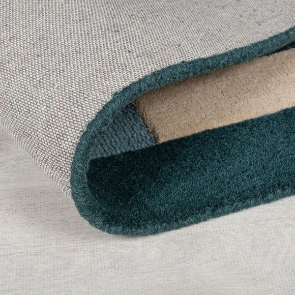 Temno zelena ročno tkana volnena preproga 150x240 cm Labyrinth Shaped – Flair Rugs-image-3