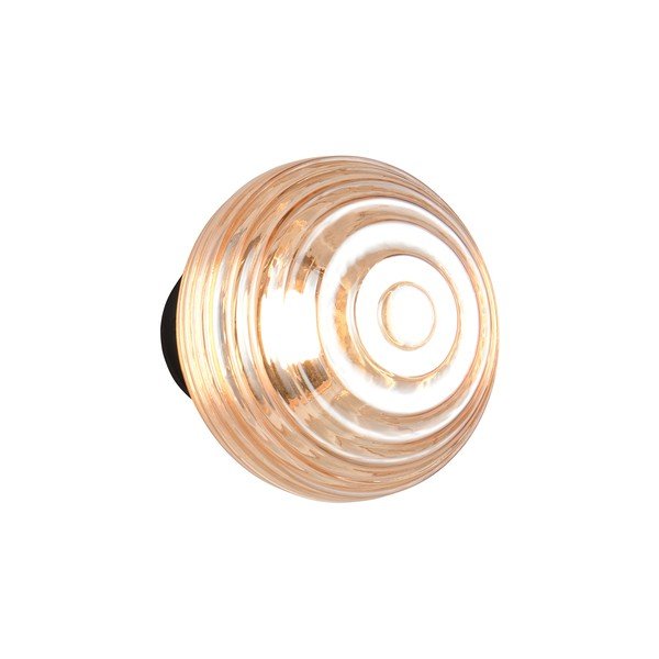 Jantarna steklena LED stenska svetilka na USB ø 15,5 cm Earl – Reality-image-2