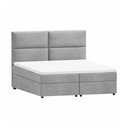 Svetlo siva boxspring postelja s prostorom za shranjevanje 160x200 cm Rico – Ropez