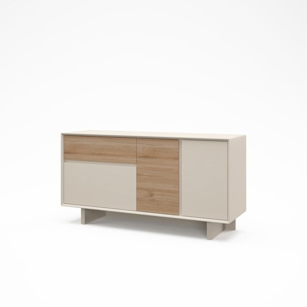 Bež/naravna komoda v hrastovem dekorju 146x76x45 cm Carpi – Marckeric-image-3