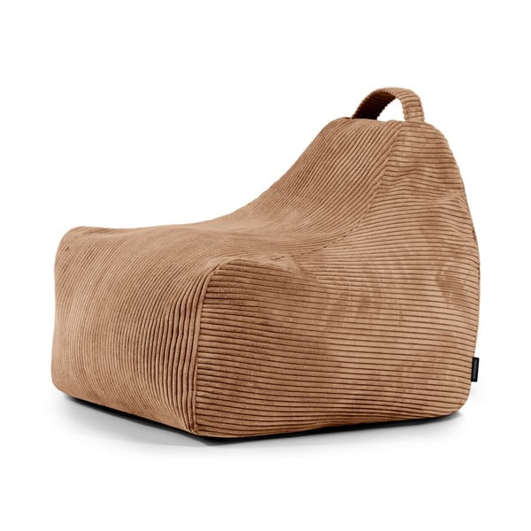 Rjava otroška vreča za sedenje iz rebrastega žameta Game Amuse – SLOWDOWN