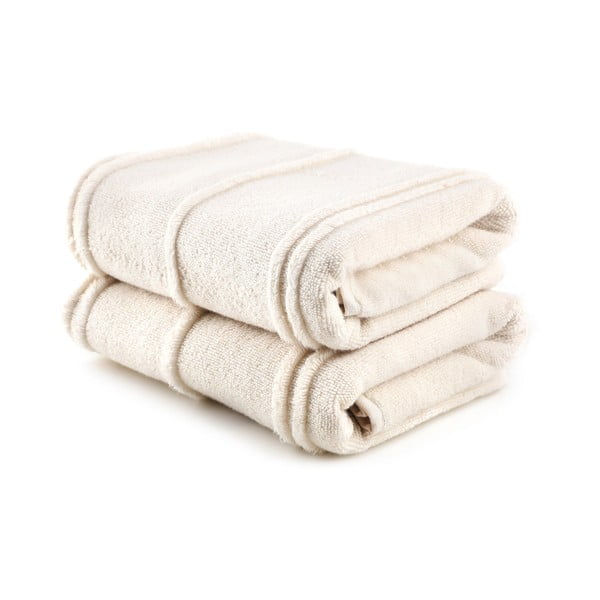 Kremno bele frotirne brisače v kompletu 2 ks 50x90 cm Arden – Foutastic