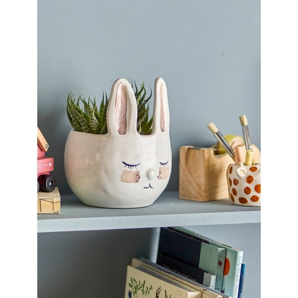 Lončen ročno poslikan okrasni cvetlični lonec ø 15 cm Villja – Bloomingville Mini-image-1