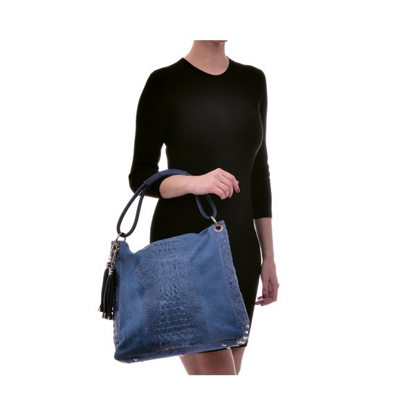 Modra usnjena torbica Luisa Vannini Zunna-image-1