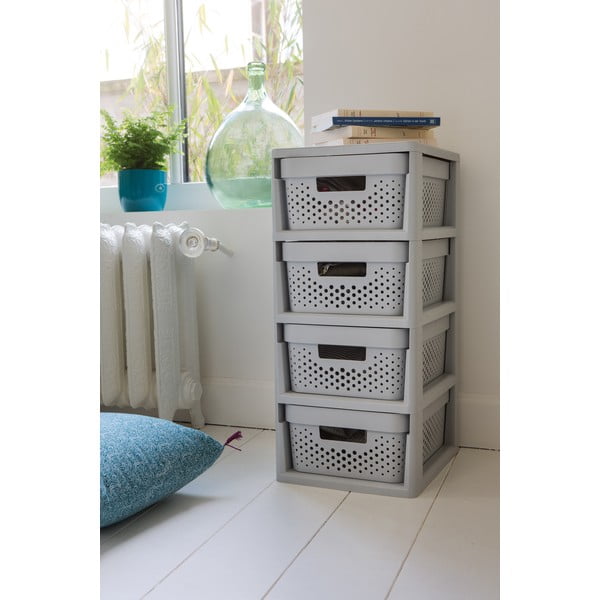 Siv plastičen regal na koleščkih 29,5x65,5 cm Infinity – Curver-image-2