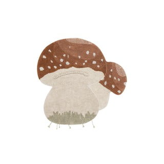 Opečnato oranžna/kremno bela pralna ročno tkana bombažna otroška preproga 120x120 cm Boletus – Lorena Canals