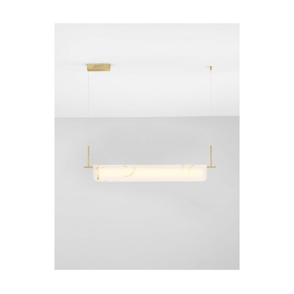 Kremno bela/medeninasta LED zatemnitvena viseča svetilka v marmornem dekorju Aider – Nova Luce-image-4