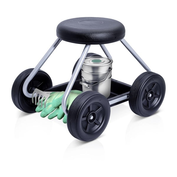 Črn/siv stolček za vrtnarjenje Secura – Maximex