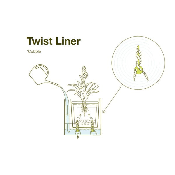 Zeleno samozalivalno korito za rože Flower Lover Cobble Trio, 40 x 14 cm-image-2