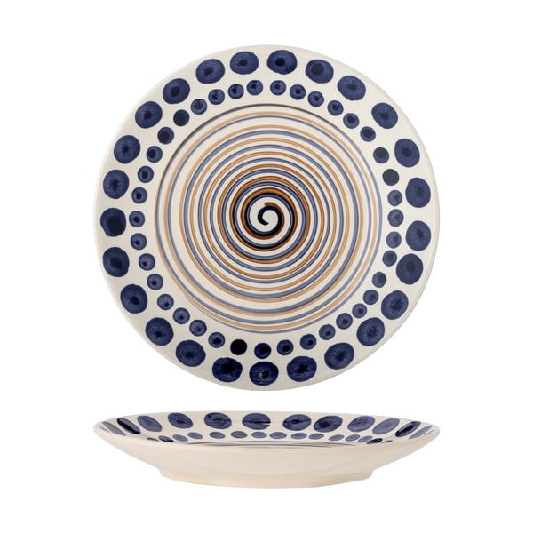 Bel/temno moder lončen krožnik ø 27 cm Shama – Bloomingville-image-2