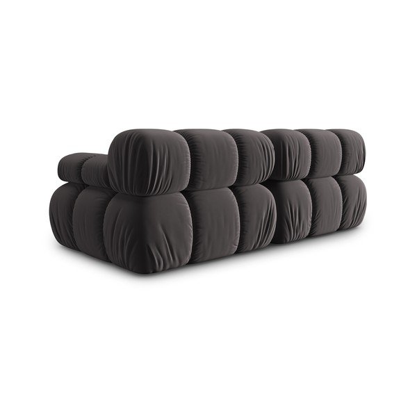 Temno siva žametna sedežna garnitura 188 cm Bellis – Micadoni Home-image-4