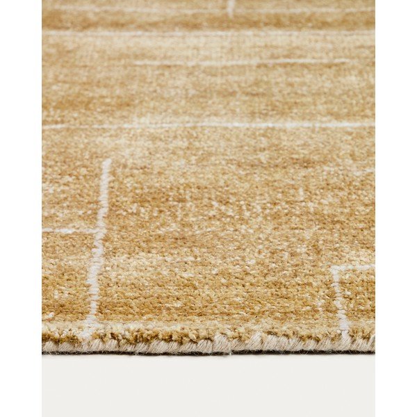 Gorčično rumena ročno tkana preproga 200x300 cm Eloda – Kave Home-image-4