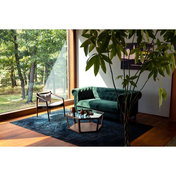 Klubska mizica s stekleno mizno ploščo v temni naravni barvi 80x92,5 cm Sita – Dutchbone-image-4