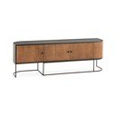 TV omarica iz masivnega manga v naravni barvi 160x55x40 cm Curve – MOME