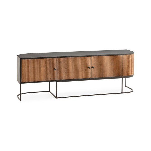 TV omarica iz masivnega manga v naravni barvi 160x55x40 cm Curve – MOME