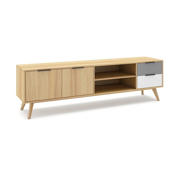 TV omarica iz masivnega bora v naravni barvi 180x53 cm Elfa – Marckeric-image-3