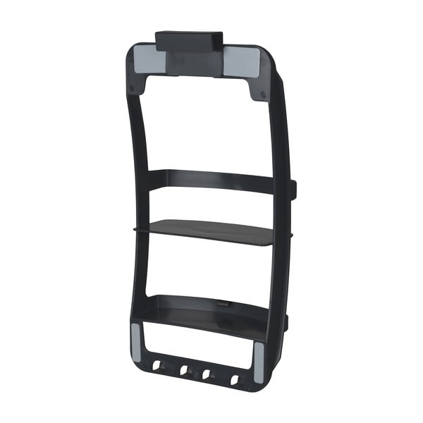 Črna plastična viseča kopalniška polica z namestitvijo brez vrtanja Universal – Wenko-image-3