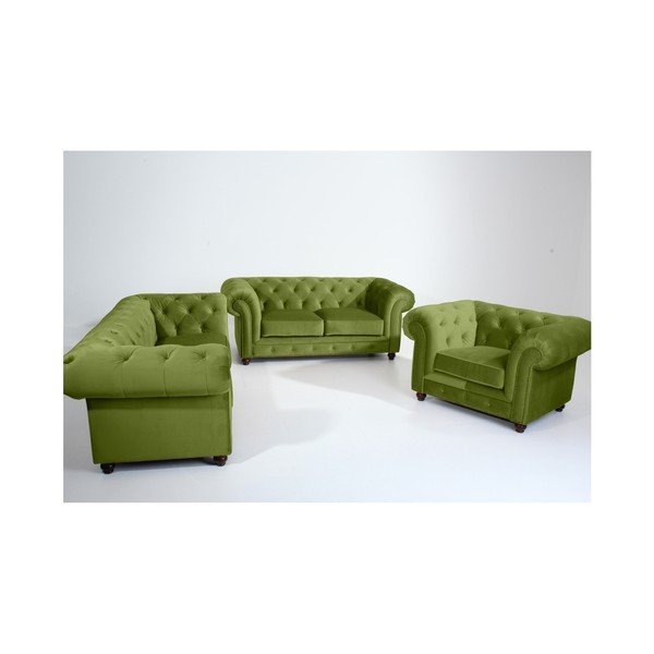 Zelen kavč Max Winzer Orleans Velvet, 216 cm-image-1