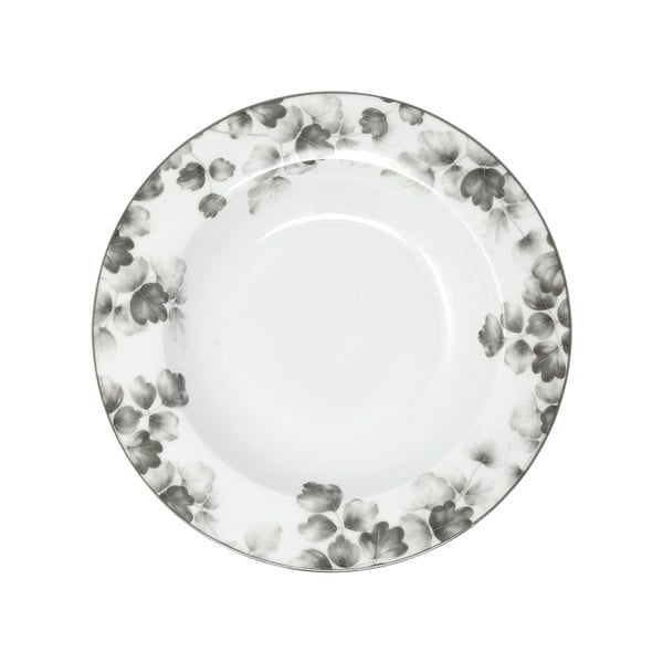 Belo-sivi jušni porcelanasti krožniki v kompletu 6 ks ø 22 cm Foliage gray – Villa Altachiara