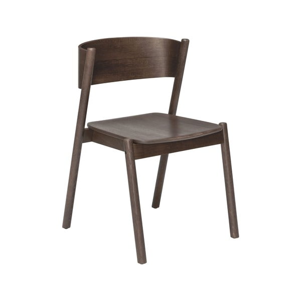 Jedilni stol iz rjavega hrasta Oblique - Hübsch