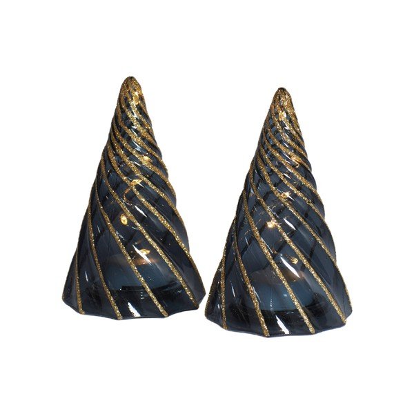 Črne svetlobna dekoracija v kompletu 2 ks na baterije ø 6 cm Vilma Tree – Sirius