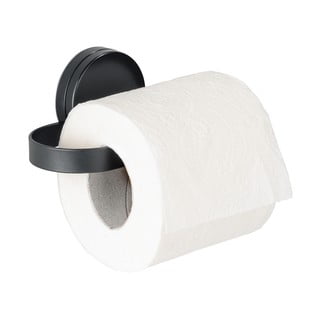 Črno držalo za toaletni papir Wenko Static-Loc® Pavia